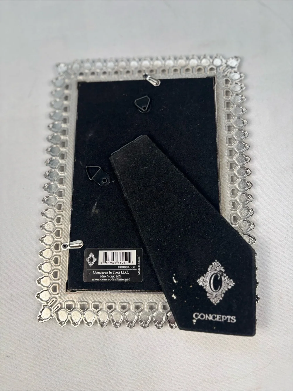 Concepts in Time Rhinestone Crystal Silver Photo Frame 5 x 7 Ornate Glam Decor
